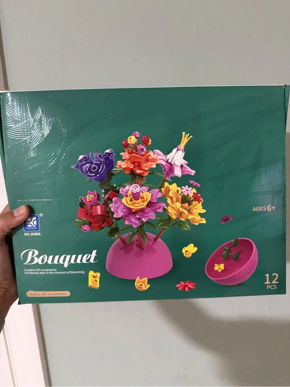 Bouquet Floral DIY Set - Pink Base with Multicolor Flowers